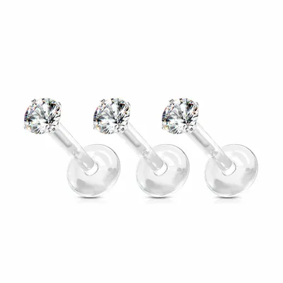 PREMIUM Crystal Bio-Plast Labret 16g