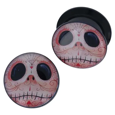 Sugar Skull Jack Skellington Lucite Plugs 2g – 5/8″