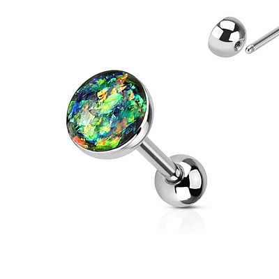 Large Opal Straight Barbell 14g