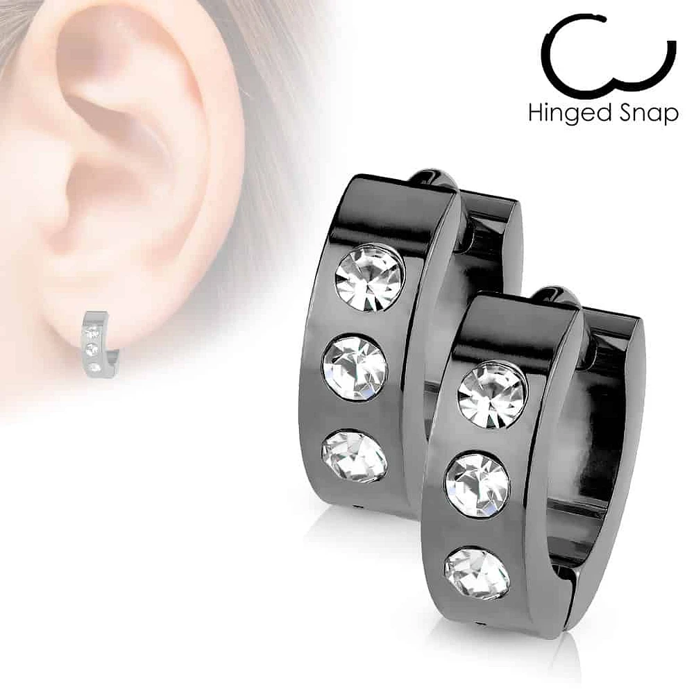 3 Crystal Cuff Earrings