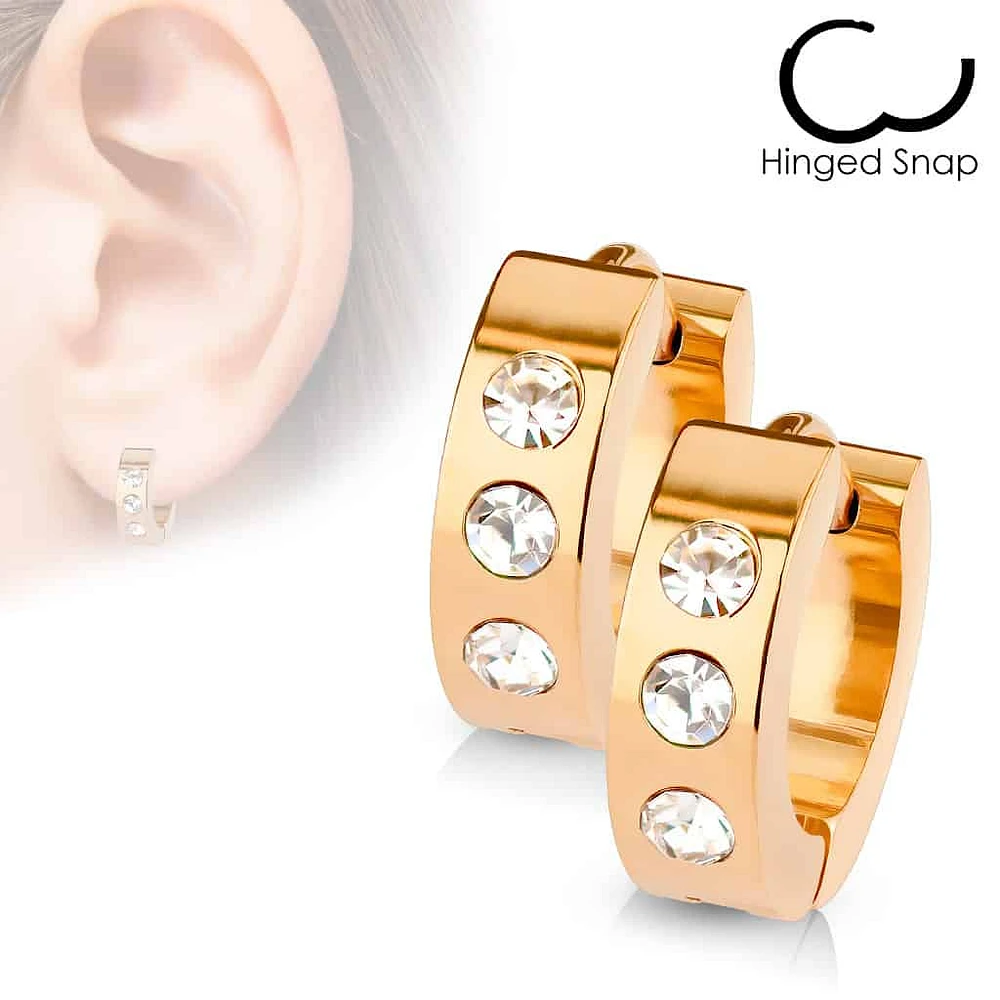 3 Crystal Cuff Earrings