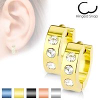 3 Crystal Cuff Earrings
