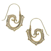 Brass Filigree Hook Earrings
