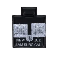 Surgical Steel Clear Etched Square Ice Earrings