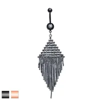 Crystal Fringe Navel Dangle 14g