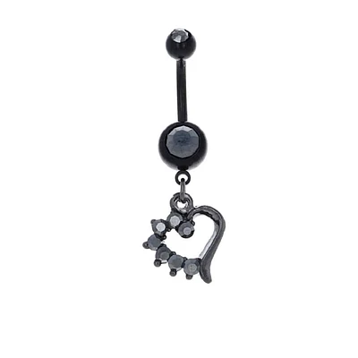 One-Sided Heart Navel Dangle 14g