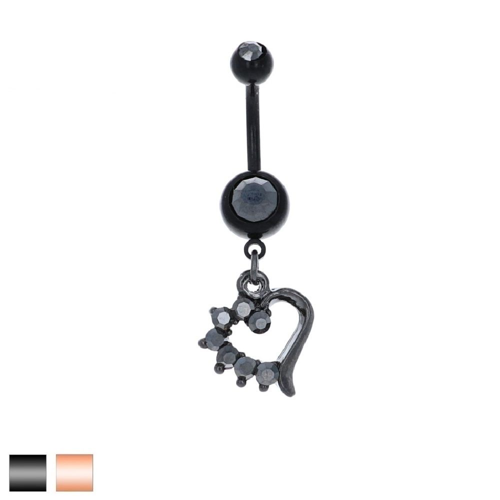 One-Sided Heart Navel Dangle 14g