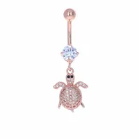 Crystal Turtle Navel Dangle 14g