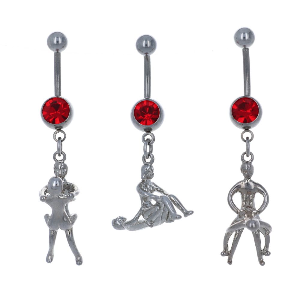 3D Sexy Time Navel Dangle 14g