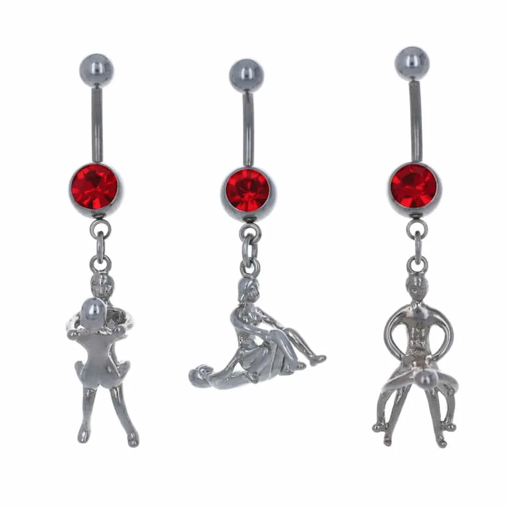 3D Sexy Time Navel Dangle 14g