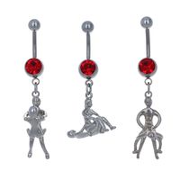 3D Sexy Time Navel Dangle 14g