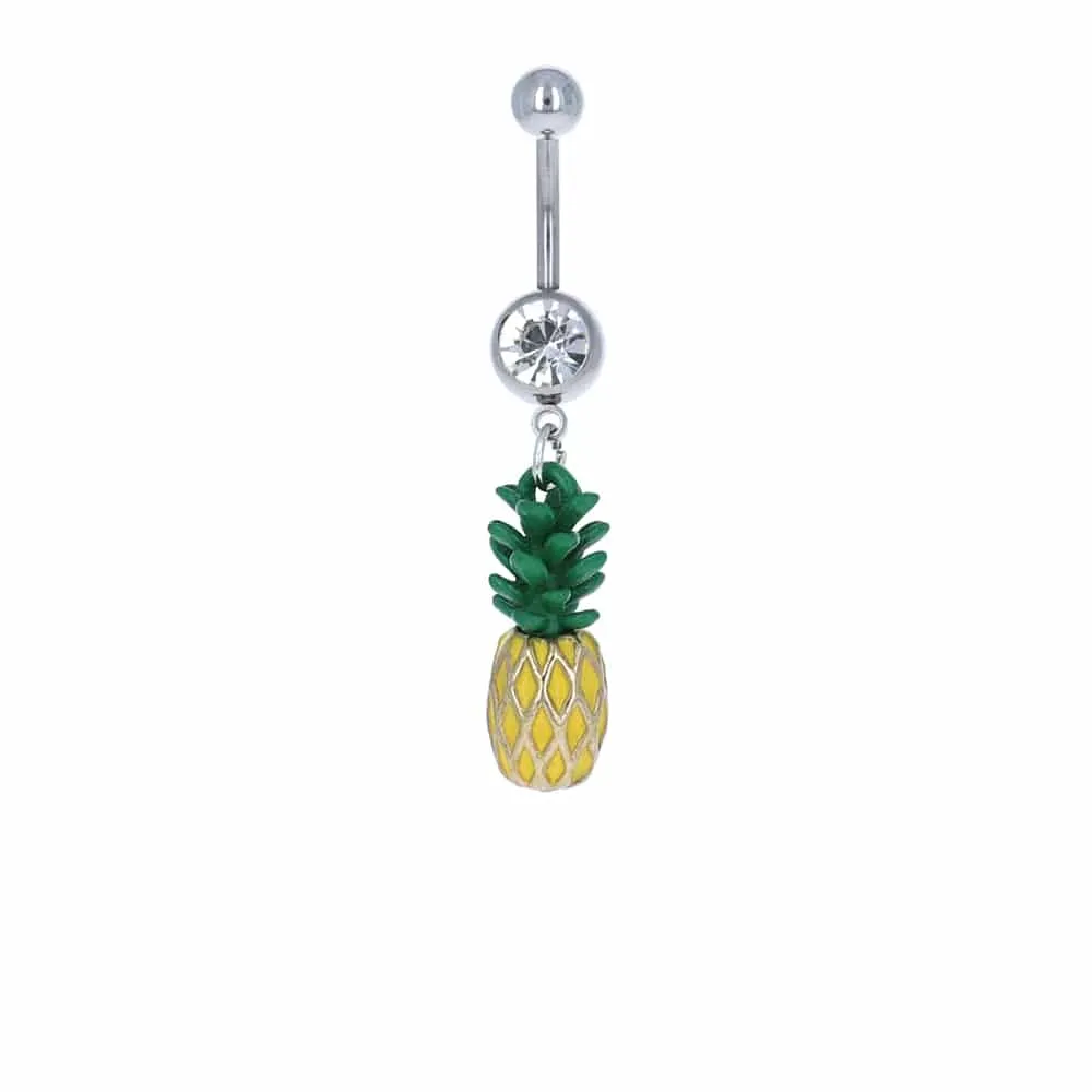 3D Pineapple Navel Dangle 14g