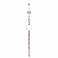 Teardrop Jewel + Chains Navel Dangle 14g