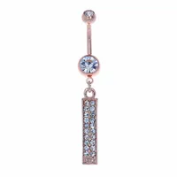 Crystal Bar Navel Dangle 14g