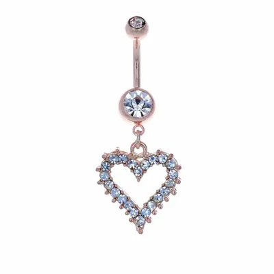 Claw-Set Heart Belly Dangle 14g