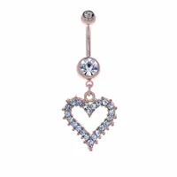 Claw-Set Heart Navel Dangle 14g