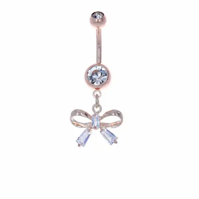 Crystal Bow Belly Dangle 14g