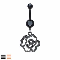 Hollow Rose Belly Dangle 14g