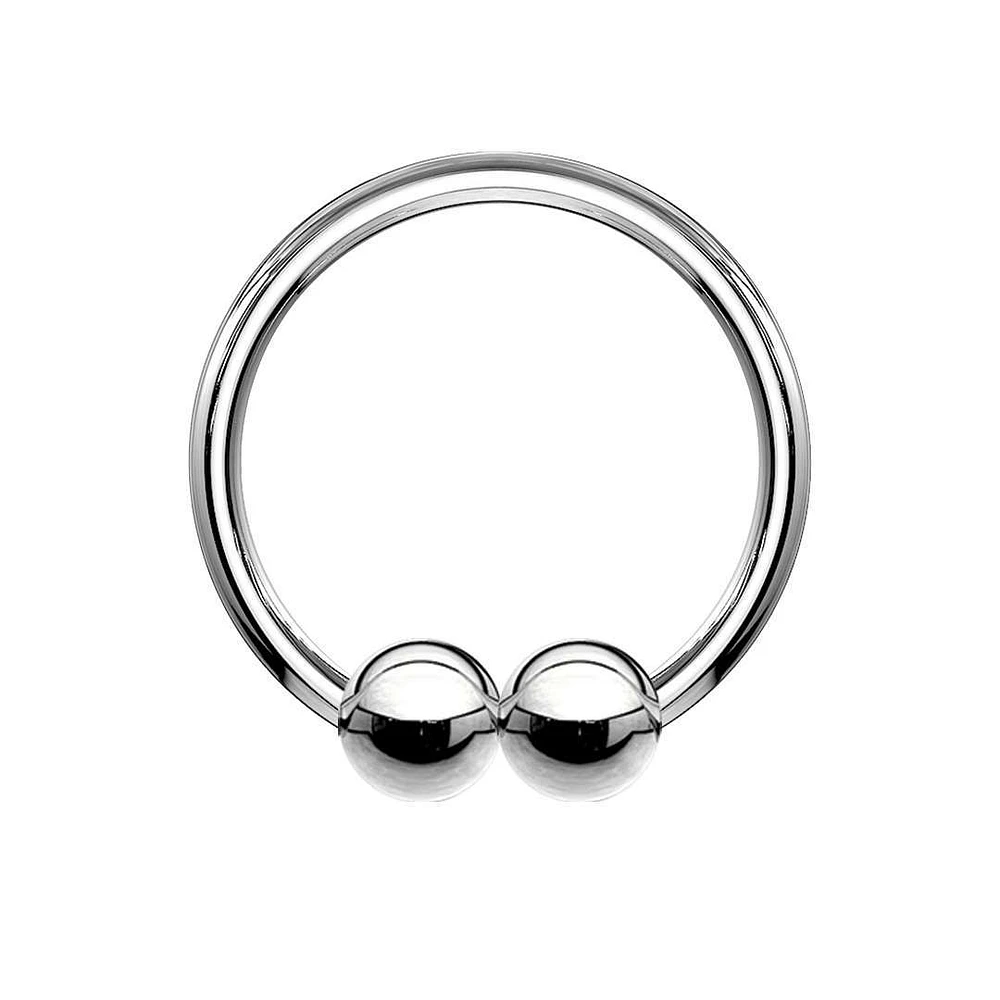 Double Bead Captive Bead Ring 14g