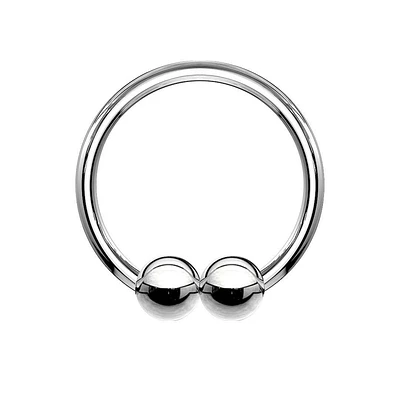 Double Bead Captive Bead Ring 14g