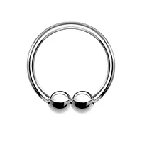 Double Bead Captive Bead Ring 14g