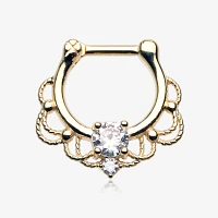Filigree Claw-Set Crystal Clicker 16g