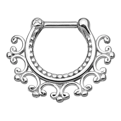 Surgical Steel Vintage Filigree Clicker 16g