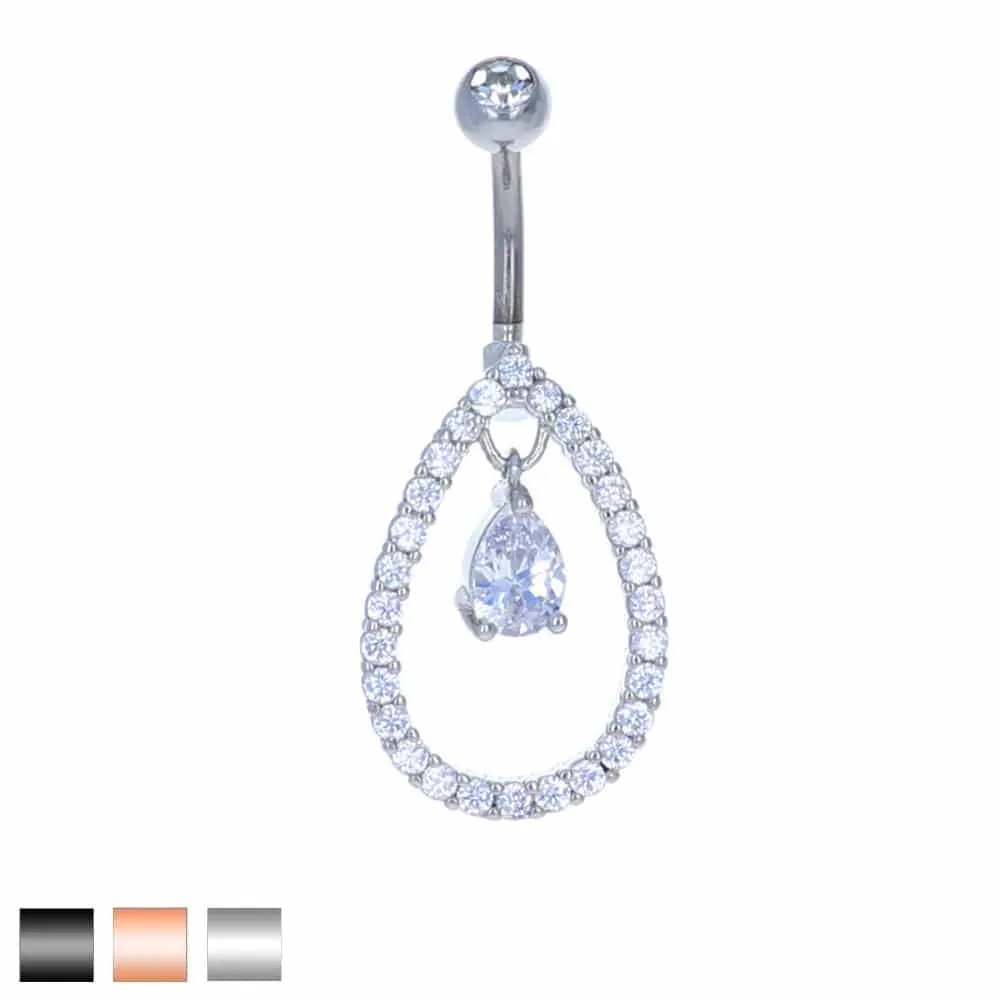 Keyhole Teardrop Navel Dangle 14g