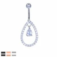 Keyhole Teardrop Belly Dangle 14g