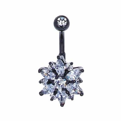 Claw-Set Starburst Navel Barbell 14g