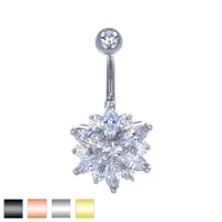 Claw-Set Starburst Belly Barbell 14g