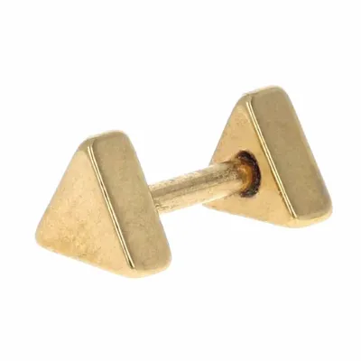 PVD Gold Solid Triangle Cartilage Stud 16g