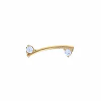 PREMIUM Gold Curved Bar + Crystal Cartilage Stud 16g