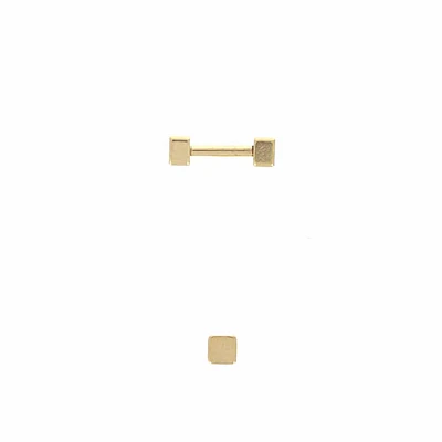 PVD Gold Solid Square Cartilage Stud 16g