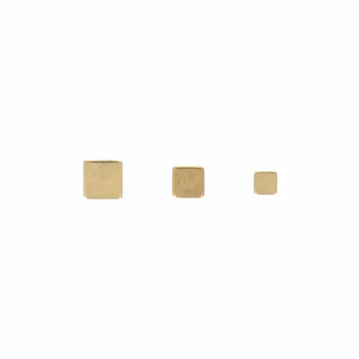 PVD Gold Solid Square Cartilage Stud 16g