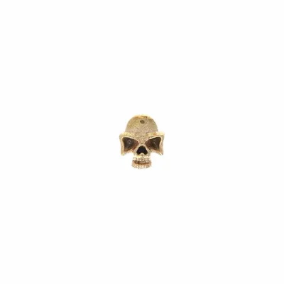 Gold PVD Skull Cartilage Stud 16g