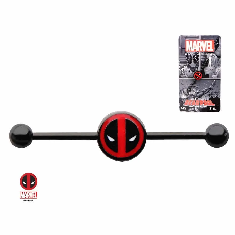 Licensed Deadpool Industrial Barbell 14g