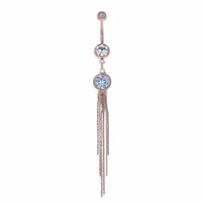 Crystal + Chains Belly Dangle 14g