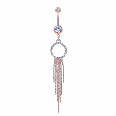 Crystal Circle + Chains Belly Dangle 14g