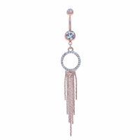 Crystal Circle + Chains Navel Dangle 14g