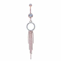 Crystal Circle + Chains Belly Dangle 14g
