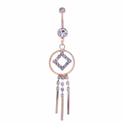 Square Halo Navel Dangle 14g