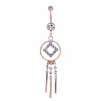 Square Halo Navel Dangle 14g