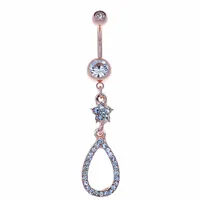 Flower + Teardrop Belly Dangle 14g