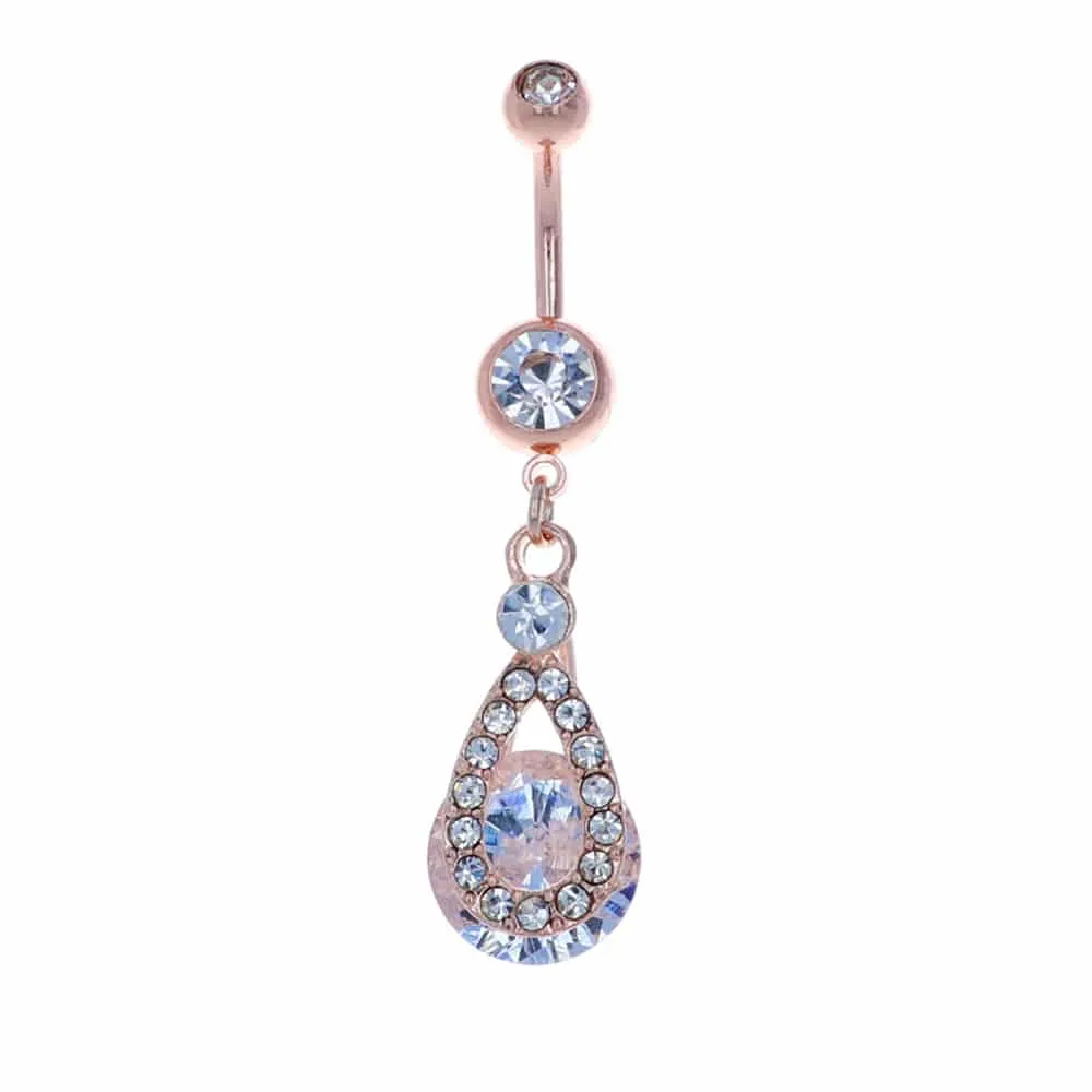 Crystal Backdrop Navel Dangle 14g