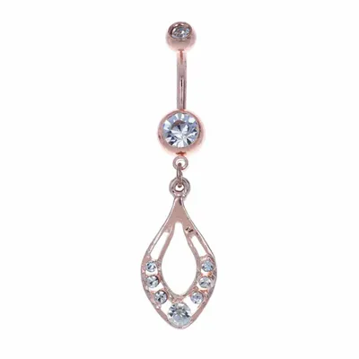 Crystal Keyhole Navel Dangle 14g