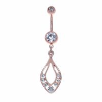 Crystal Keyhole Navel Dangle 14g