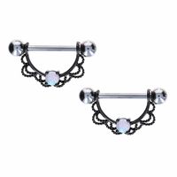 Filigree + Opal Nipple Shield 14g