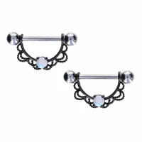 Filigree + Opal Nipple Shield 14g