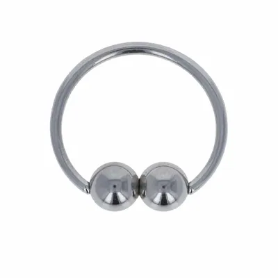 Double Bead Captive Bead Ring 14g